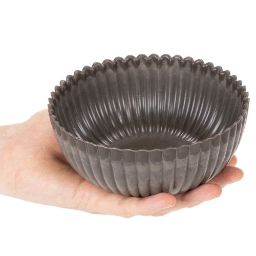 Schale geriffelt anthrazit Deko Schale rund 15cm 2St | Floristik24.de