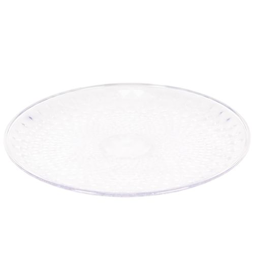 Deko Teller transparent rund Schale mit Fuß 32cm | Floristik24.de