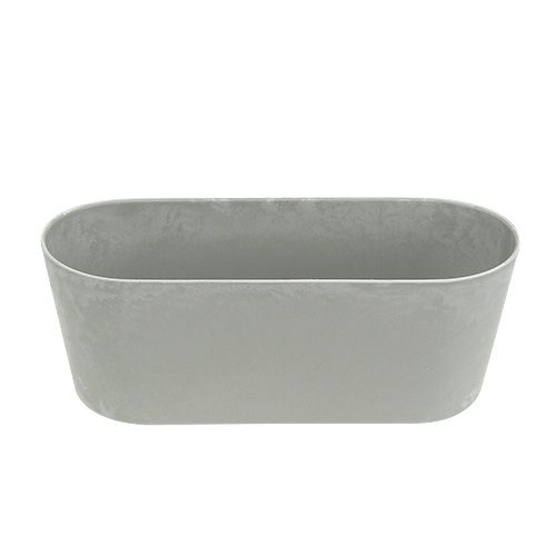 Floristik24 Plastikschale oval Grau 27cm x 11cm H10cm 1St