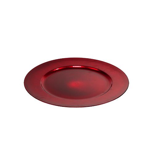 Kunststoffteller Ø25cm rot mit Glasureffekt