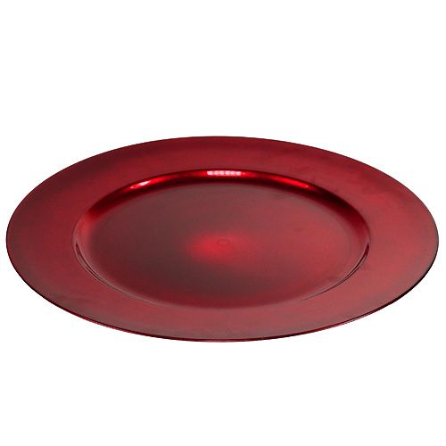 Plastikteller Ø33cm Rot mit glasierten Effekt