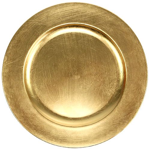 Plastikteller Ø33cm Gold mit Blattgold-Effekt