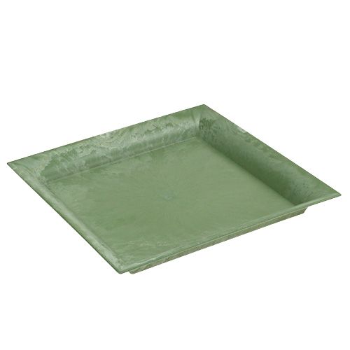 Floristik24 Plastikteller Grün eckig 26cm x 26cm
