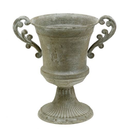 Floristik24 Antik Pokal Grau Ø14,5cm H21cm