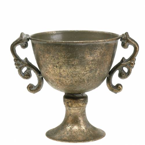 Floristik24 Metall Pokal Antik Gold Ø14cm H16cm