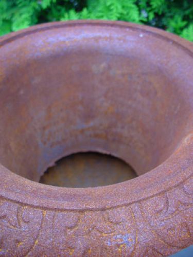 Floristik24 Pokal aus Gusseisen Rostrot H55cm Ø40cm