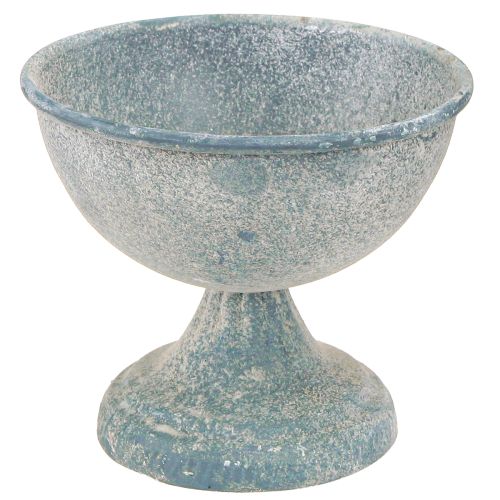 Pokalschale Klein Metall Blau Weiß Antik Ø12cm H10,5cm 2St