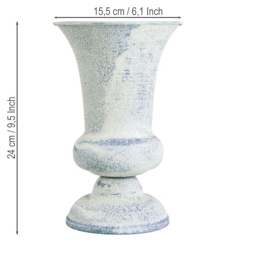 Artikel Pokalvase Antik Weiß Blau Kelch Blumenvase Ø17cm H24cm