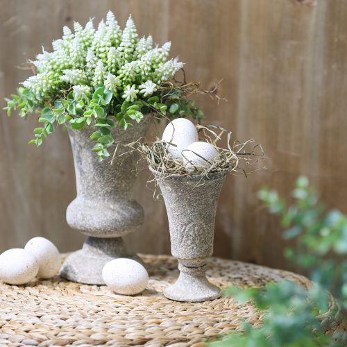 Artikel Pokalvase Metall Antik Deko Vase Rustikal Ø16,5 H24cm