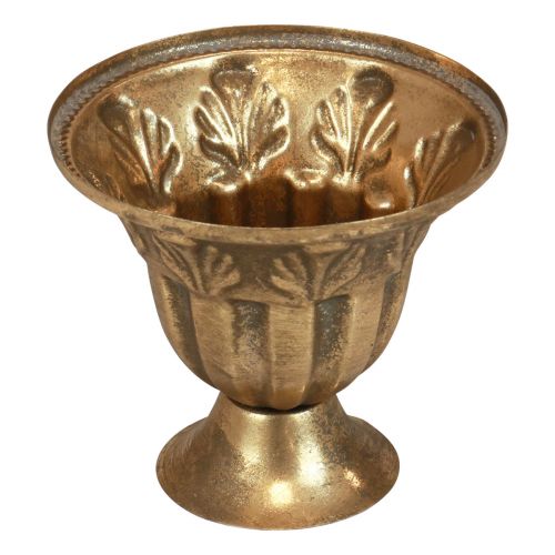 Floristik24 Pokalvase Deko Pokal Metall Gold Antik Optik Ø13cm H11,5cm