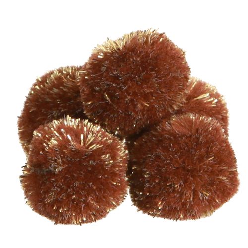 Artikel Pompoms mit Glitter Braun 2,5cm Pompons 2 Beutel – 24St