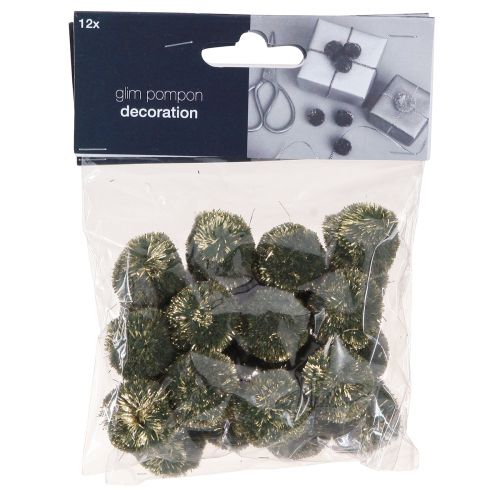 Artikel Pompoms mit Glitter Grün 2,5cm Pompons 2 Beutel – 24 St