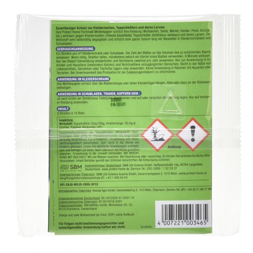 Floristik24 Protect Home FormineX Motten Papier Mottenfalle Biozid 2St