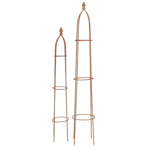 Floristik24 Rankhilfe Metall Rost Optik Obelisk 69/86cm Set 2St