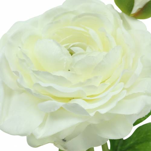 Artikel Kunstblume Ranunkel mit Blüte und Knospe Weiß H34cm
