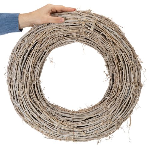 Dekokranz Zweige Rattan Weiß gewaschen für kreative Gestaltung 50cm | Floristik24.de