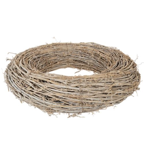 Dekokranz Zweige Rattan Weiß