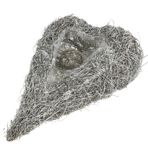 Rebenherz zum Bepflanzen weißgewaschen 35cm x 23cm 1St | Floristik24.de