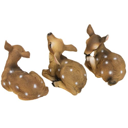 Reh Deko Rehkitz Figur liegend Tischdeko 13×6,5×12cm 3St | Floristik24.de