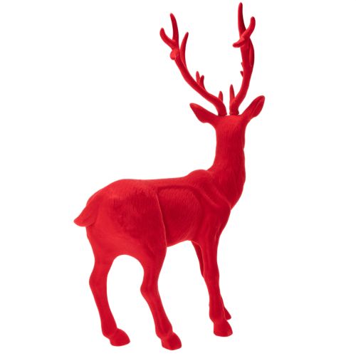Dekofigur Hirsch stehend groß Beflockte Weihnachtsdeko 85cm | Floristik24.de