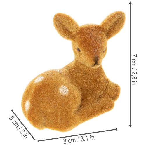 Deko Rehkitz Figur liegend für Tischdeko 8cm 6St | Floristik24.de