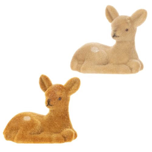 Deko Rehkitz Figur liegend für Tischdeko 8cm 6St | Floristik24.de