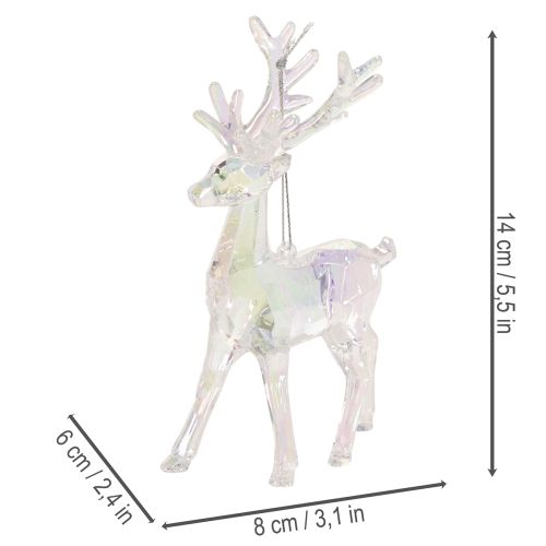 Rentier Anhänger aus Acryl für Weihnachtsbaum 14cm 4St | Floristik24.de