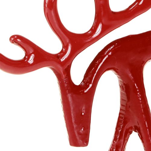 Floristik24 Rentier Deko Figur Metall Tischdeko Weihnachten Rot 15cm