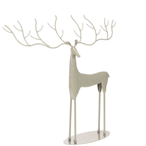 Deko-Hirsch-Skulptur mit großem Geweih moderne Metalloptik 48cm kaufen | Floristik24.de