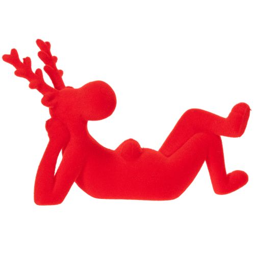 Dekofigur Rentier rot liegend modernes Design 24cm 2St | Floristik24.de