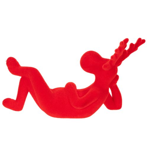 Dekofigur Rentier rot liegend modernes Design 24cm 2St | Floristik24.de