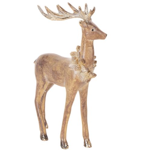 Dekofigur Hirsch mit Geweih zum Aufstellen Weihnachtsdeko 28cm kaufen | Floristik24.de
