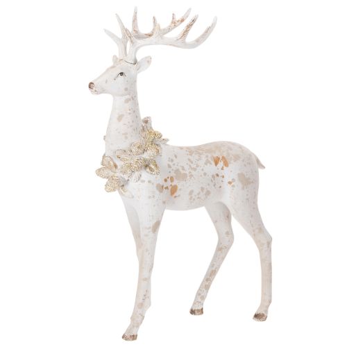 Dekofigur Hirsch mit Zapfenschmuck für winterliche Dekoration 49cm kaufen | Floristik24.de