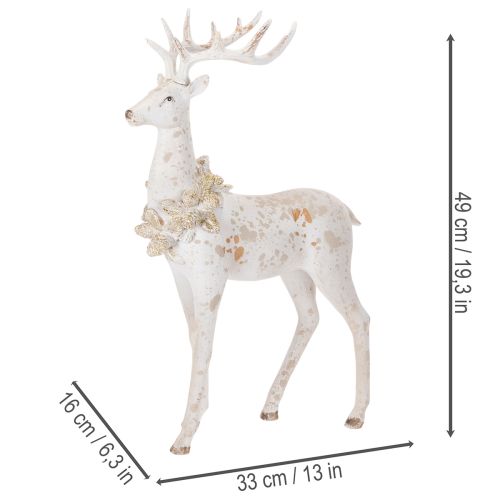 Dekofigur Hirsch mit Zapfenschmuck für winterliche Dekoration 49cm | Floristik24.de