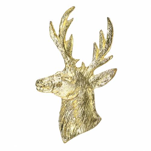 Floristik24 Deko-Rentierbüste Golden Metall 8cm × 4,8cm 8 St