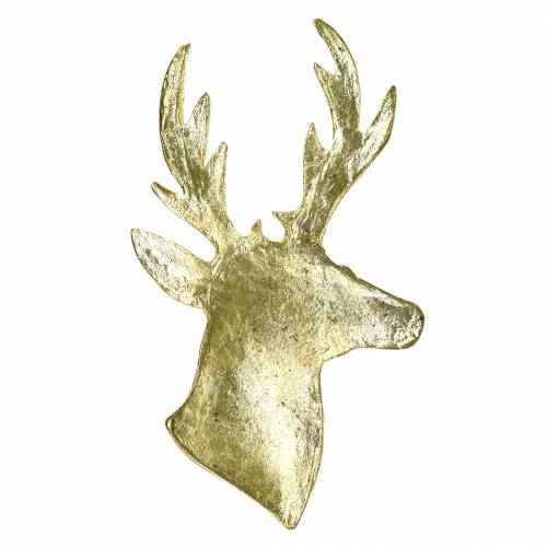 Floristik24 Deko-Rentierbüste Golden Metall 8cm × 4,8cm 8 St