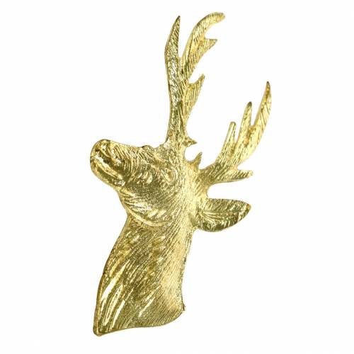Floristik24 Deko-Rentierbüste Golden Metall 8cm × 4,8cm 8 St