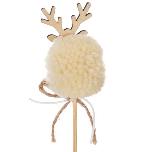 Dekostecker Rentierfigur Pompom Weihnachten 24cm 12St | Floristik24.de