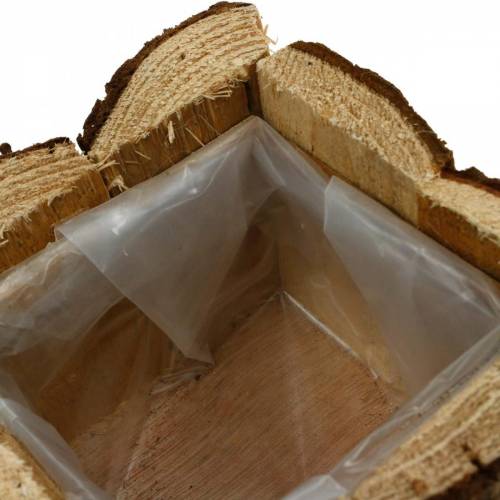 Floristik24 Pflanzkasten Rinde Blumenkasten Holz 14×14cm