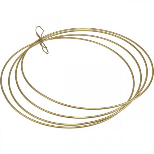 Floristik24 Metallring Dekoring Scandi Ring Deko Loop Golden Ø40cm 4St