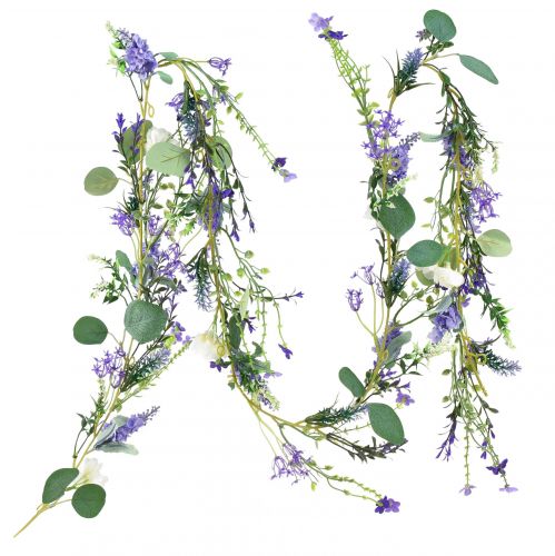 Floristik24 Romantische Blumengirlande Lavendel Lila Weiß 194cm