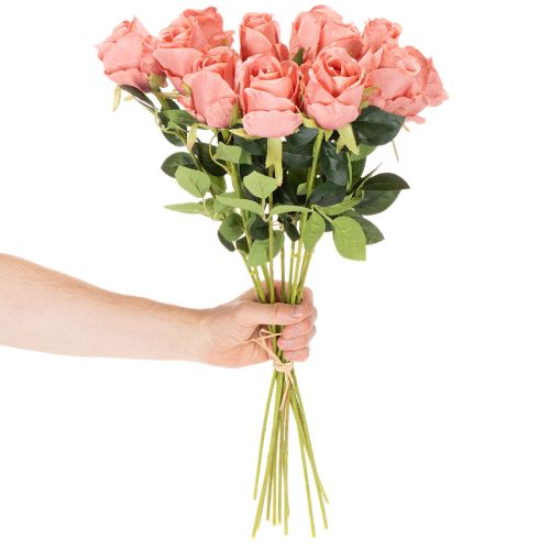 Kunstblume Rose im Bund Langer Stiel 62cm 12St | Floristik24.de