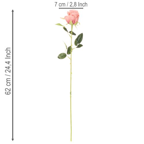 Kunstblume Rose im Bund Langer Stiel 62cm 12St | Floristik24.de