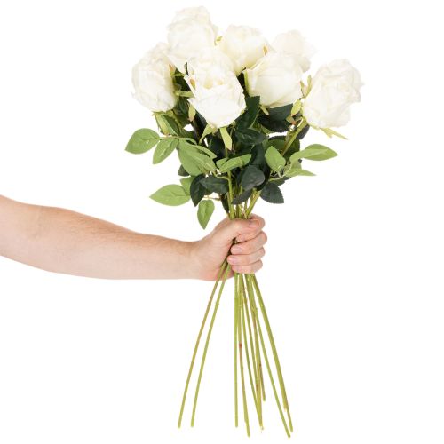 Kunstblume Rose Langer Stiel für Vase 62cm 12St | Floristik24.de