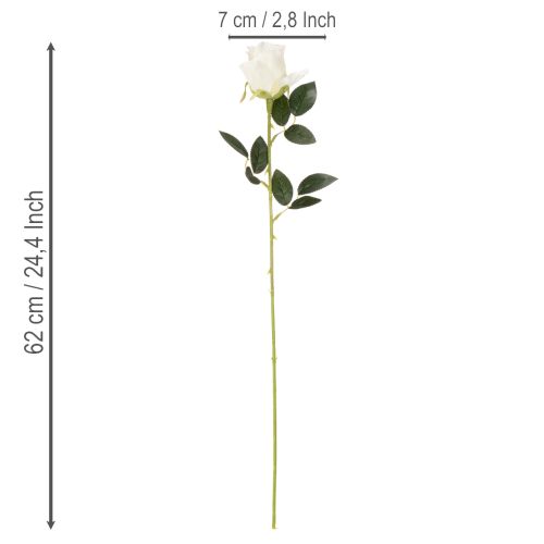 Kunstblume Rose Langer Stiel für Vase 62cm 12St | Floristik24.de