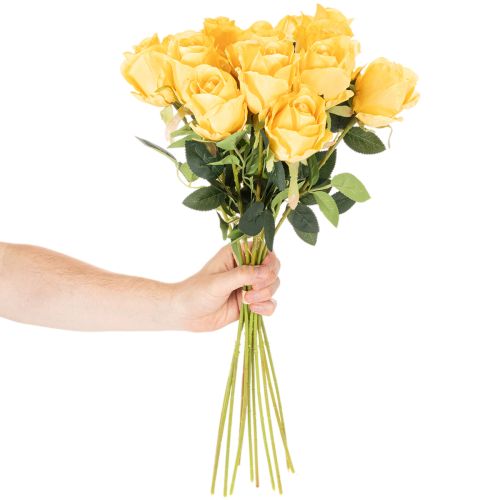Künstliche Rose mit langem Stiel Kunstblume 62cm 12St | Floristik24.de