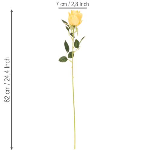 Künstliche Rose mit langem Stiel Kunstblume 62cm 12St | Floristik24.de