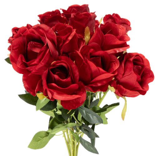 Künstliche Rose mit langem Stiel Rote Kunstblume 62cm 12St | Floristik24.de