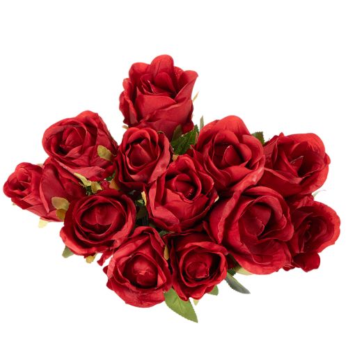 Künstliche Rose mit langem Stiel Rote Kunstblume 62cm 12St | Floristik24.de