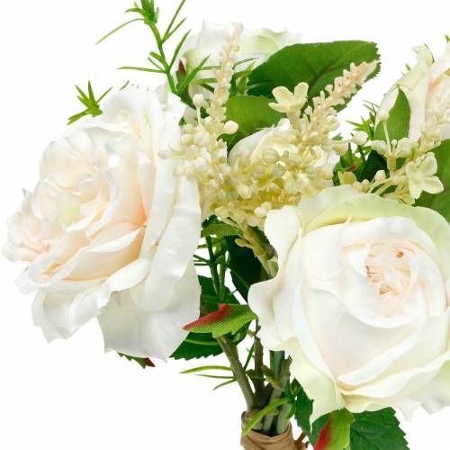 Rosenstrauß Künstlicher Rosenbund Creme Seidenblumen im Bouquet
